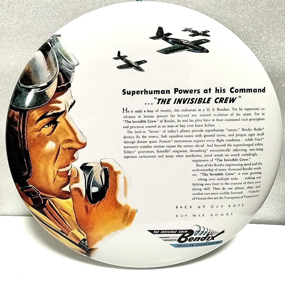 丸看板　レトロ　戦闘機　 THE INVISIBLE CREW　アメリカ　雑貨