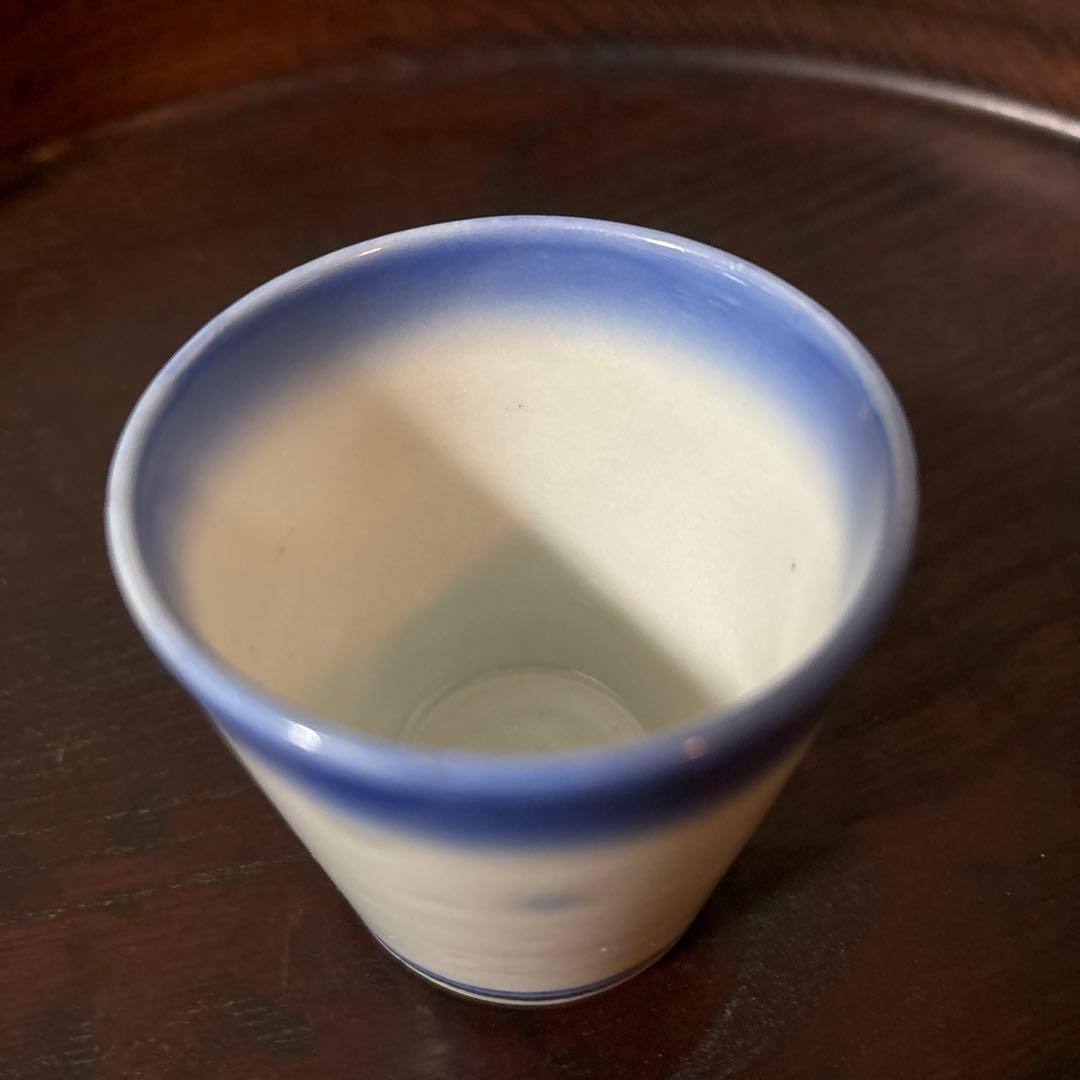 モダン輪線猪口　1点③ぐい呑み　筒盃　蕎麦猪口　伊万里　瀬戸　染付　検李朝　酒器