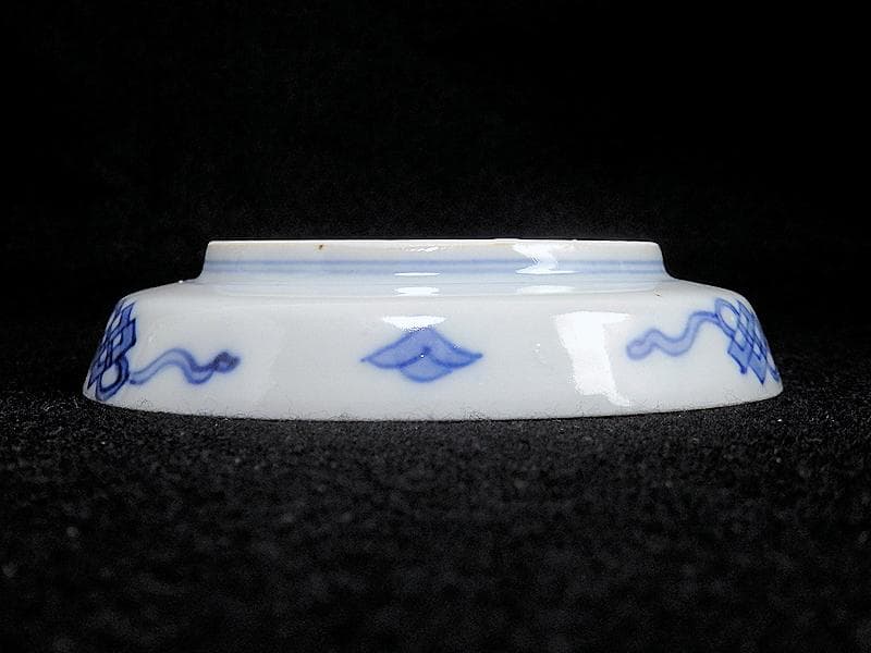 古伊万里　金襴手　花鳥紋に花籠の図　縁高４寸皿　５枚　E128AS-BUy