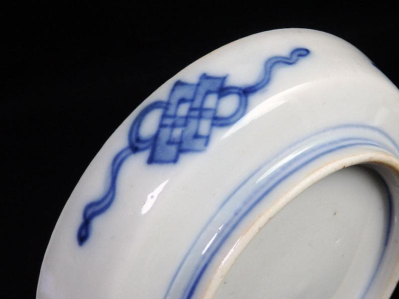 古伊万里　金襴手　花鳥紋に花籠の図　縁高４寸皿　５枚　E128AS-BUy