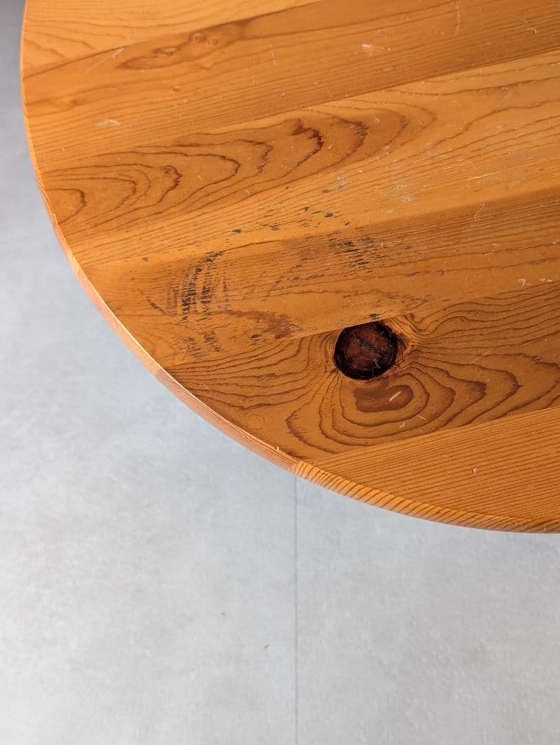 USED/無垢 パイン ラウンドローテーブル フレンチミッドセンチュリー 北欧