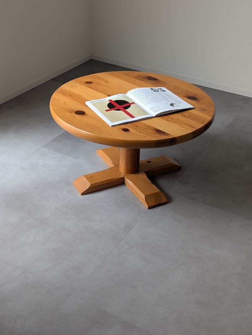 USED/無垢 パイン ラウンドローテーブル フレンチミッドセンチュリー 北欧