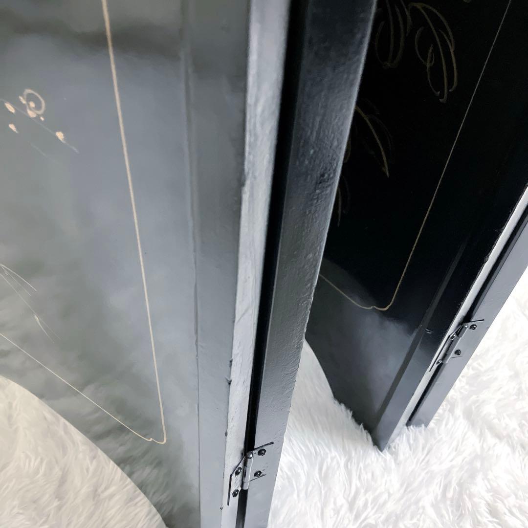 中国骨董　螺鈿細工　屏風　四龍　4連屏風　パーテーション