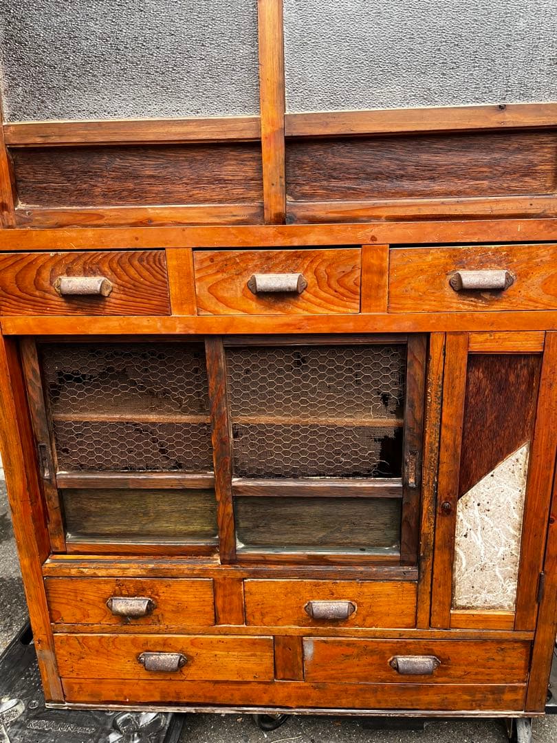 値下げ❗️古道具 食器棚 カップボード 水屋 アンティーク たんす 古物