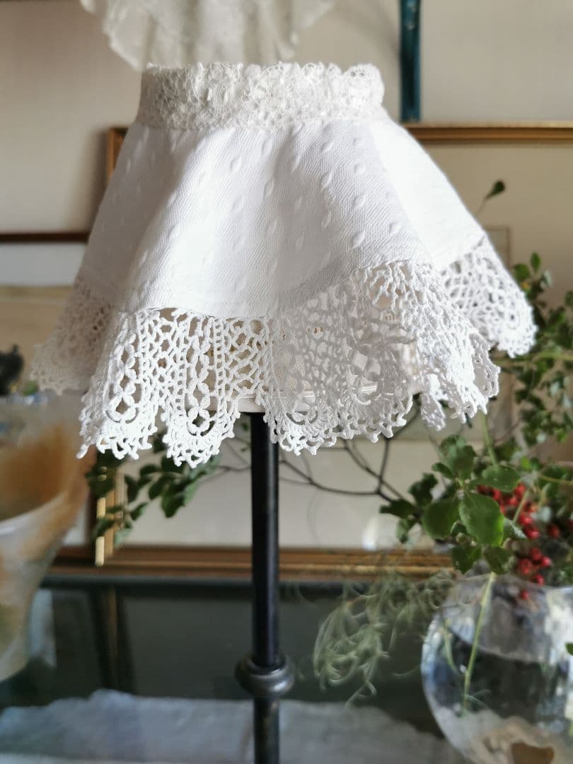 アンティークフランス ピケドプロヴァンス♢ ルピュイ クロシェ編レース装飾付け襟