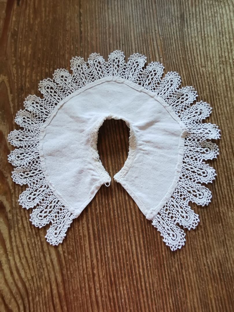 アンティークフランス ピケドプロヴァンス♢ ルピュイ クロシェ編レース装飾付け襟