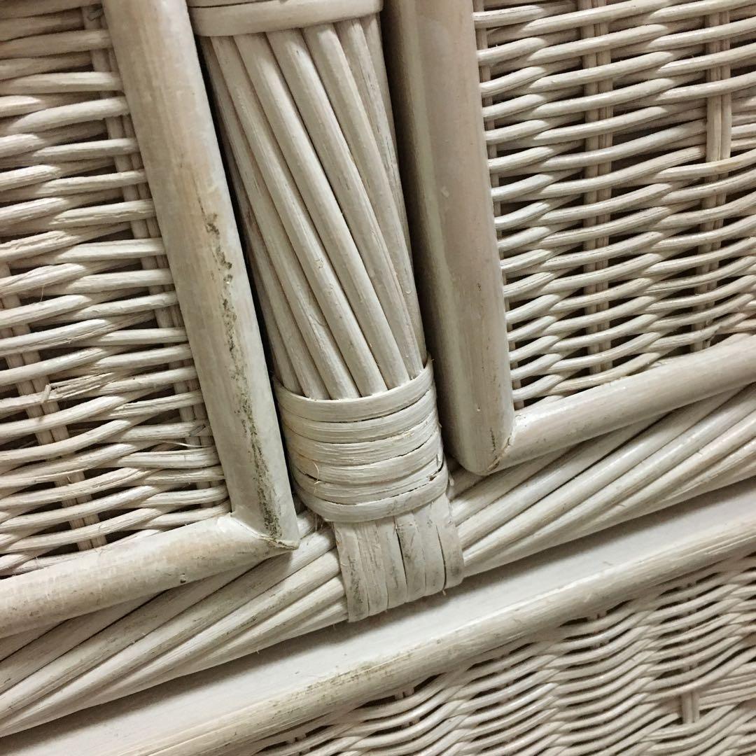 ヴィンテージ　ホワイトラタン 3段チェスト☆