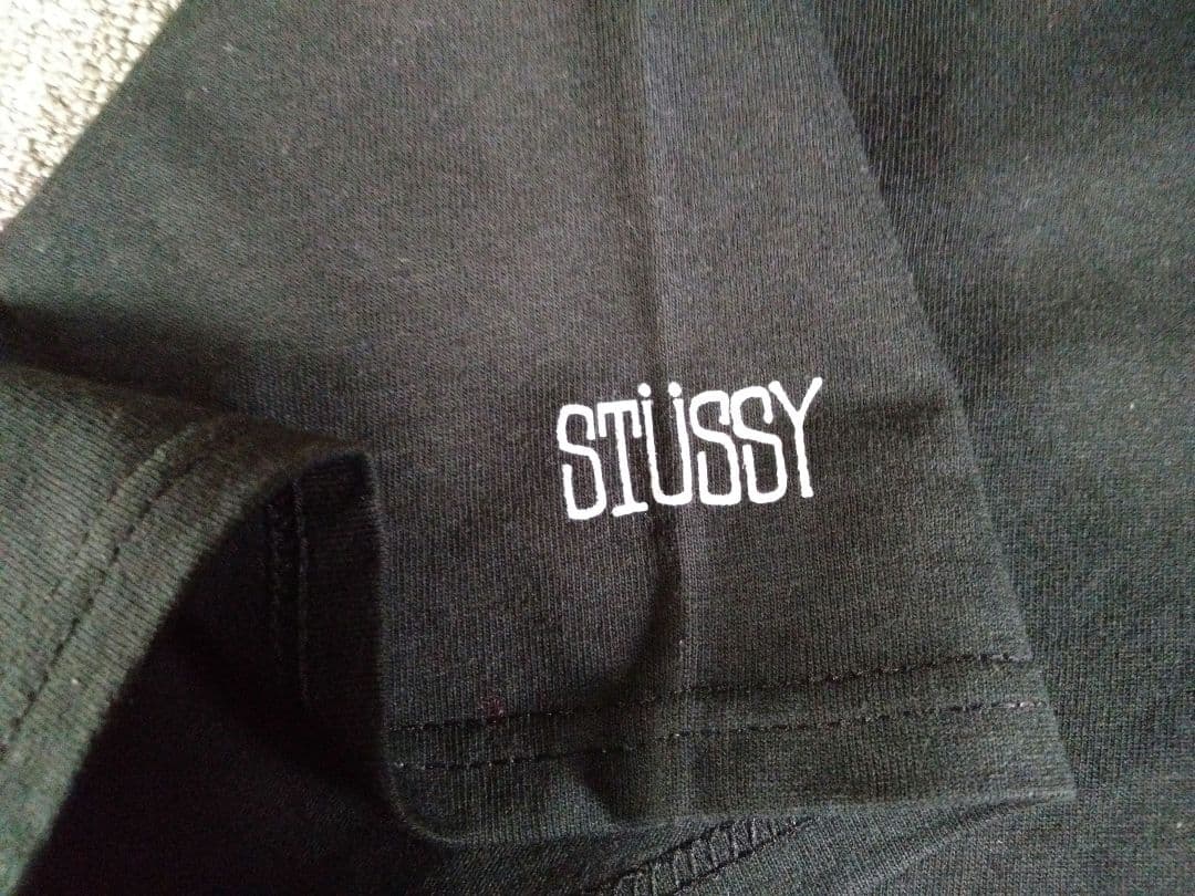 未使用★STUSSY Tシャツ XL 25周年 黒白 ストックロゴ