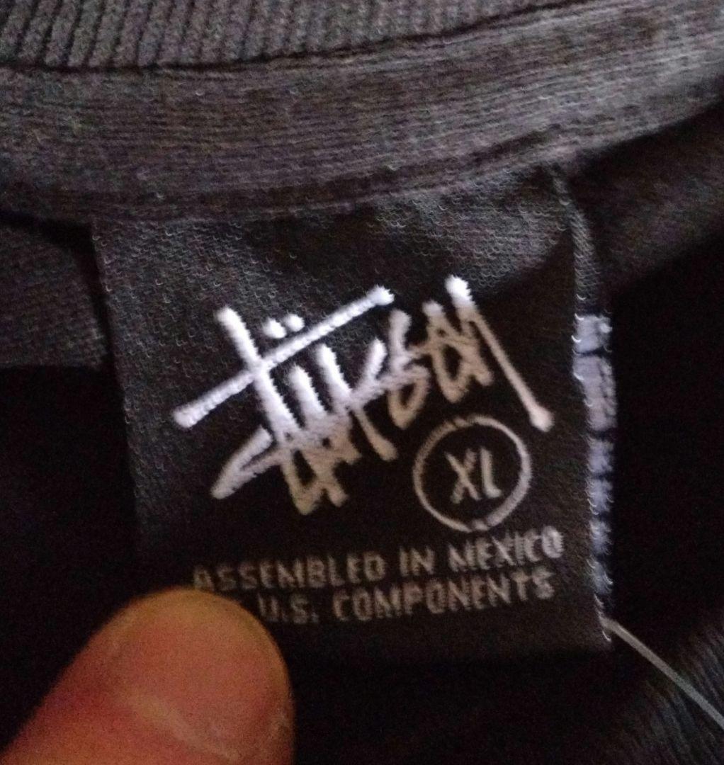 未使用★STUSSY Tシャツ XL 25周年 黒白 ストックロゴ