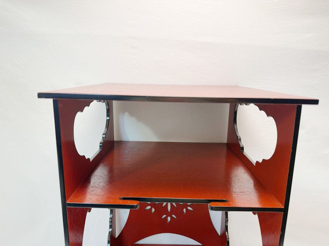 美品 茶道具 雪輪棚 朱塗 一元斎好写 江戸千家 不白流 元箱