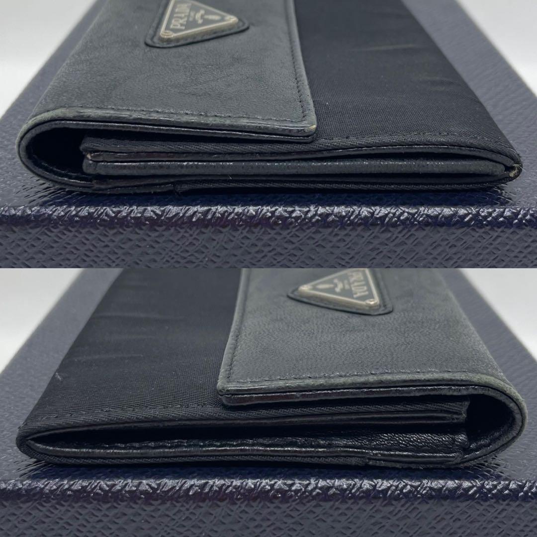 【美品】プラダ サフィアーノレザー テスートナイロン ケース 黒