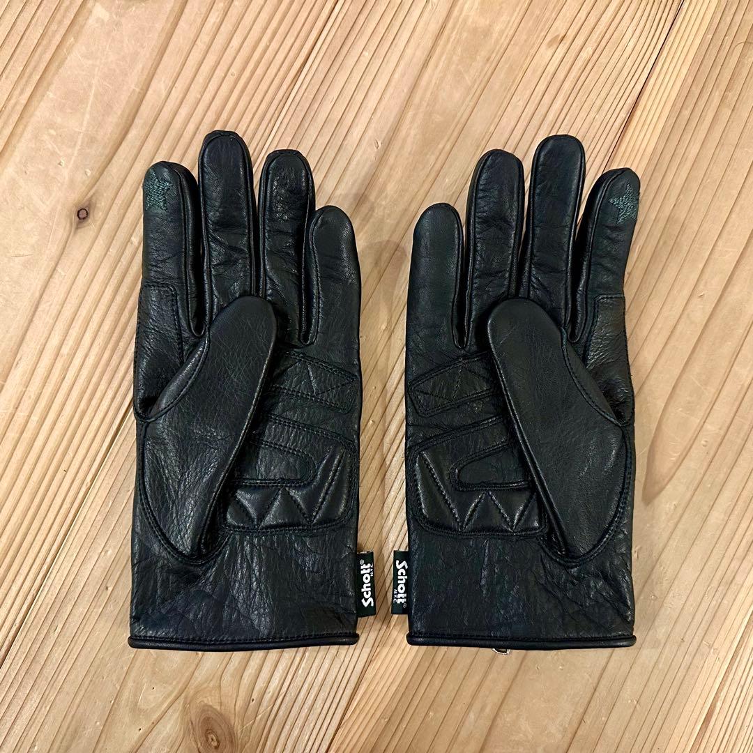 未使用品★Schott（ショット）ジップレザーグローブ（M）