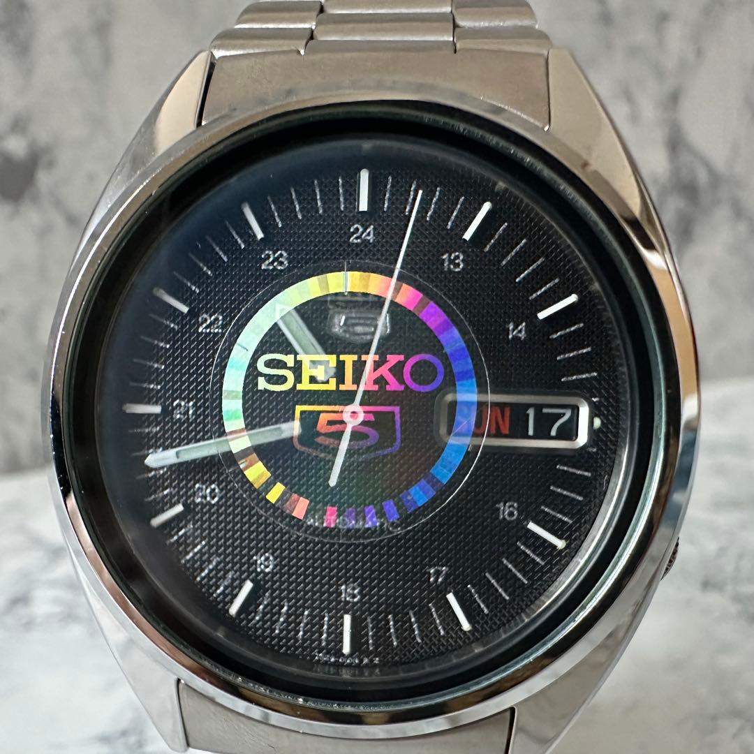 超美品 SEIKO 5 セイコーファイブ ブラック 7S26-3040