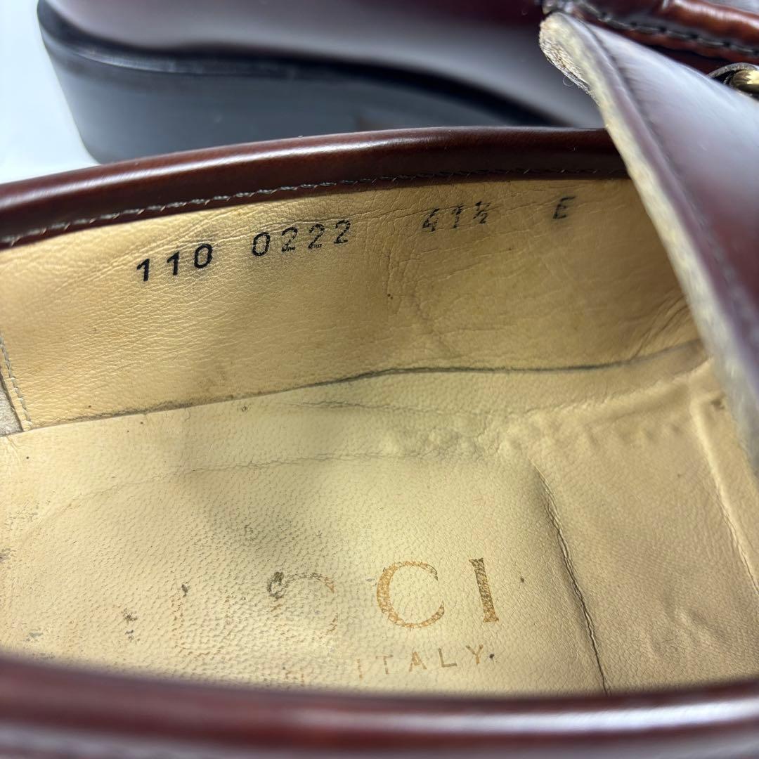 美品 GUCCI グッチ 　ホースビット レザー ローファー 　ダークブラウン