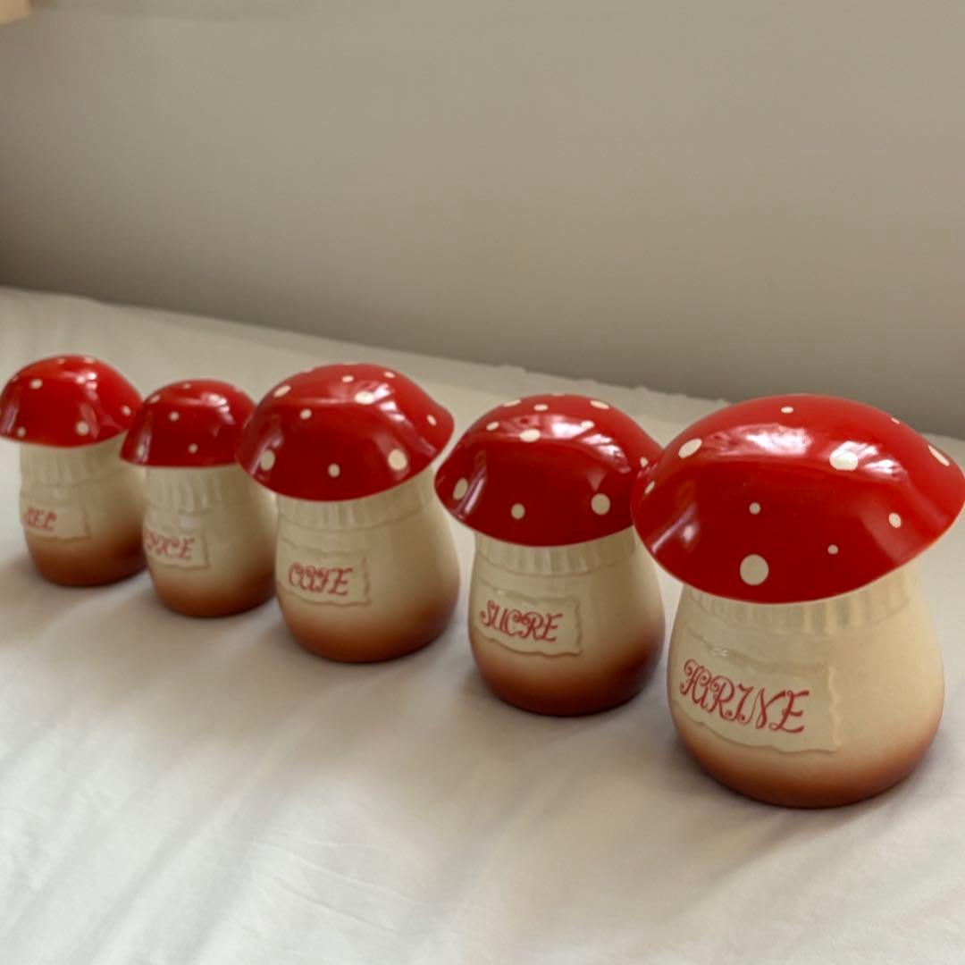 フランスアンティーク きのこ キャニスター 5個セット