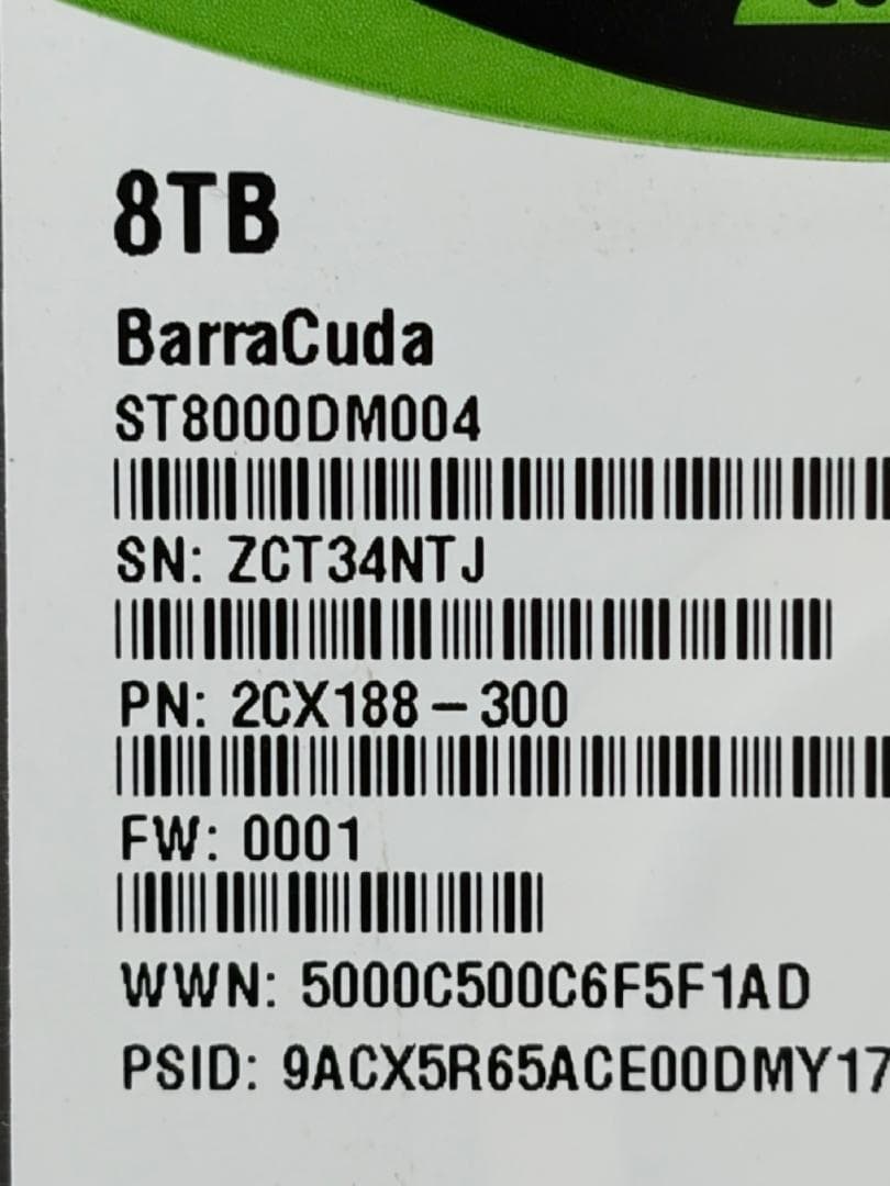 Seagate BarraCuda 8TB HDD x 2 16TB ③