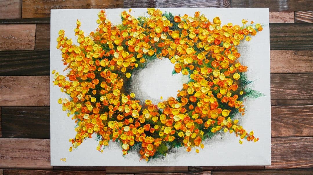 油絵 絵画 【ミモザリース】