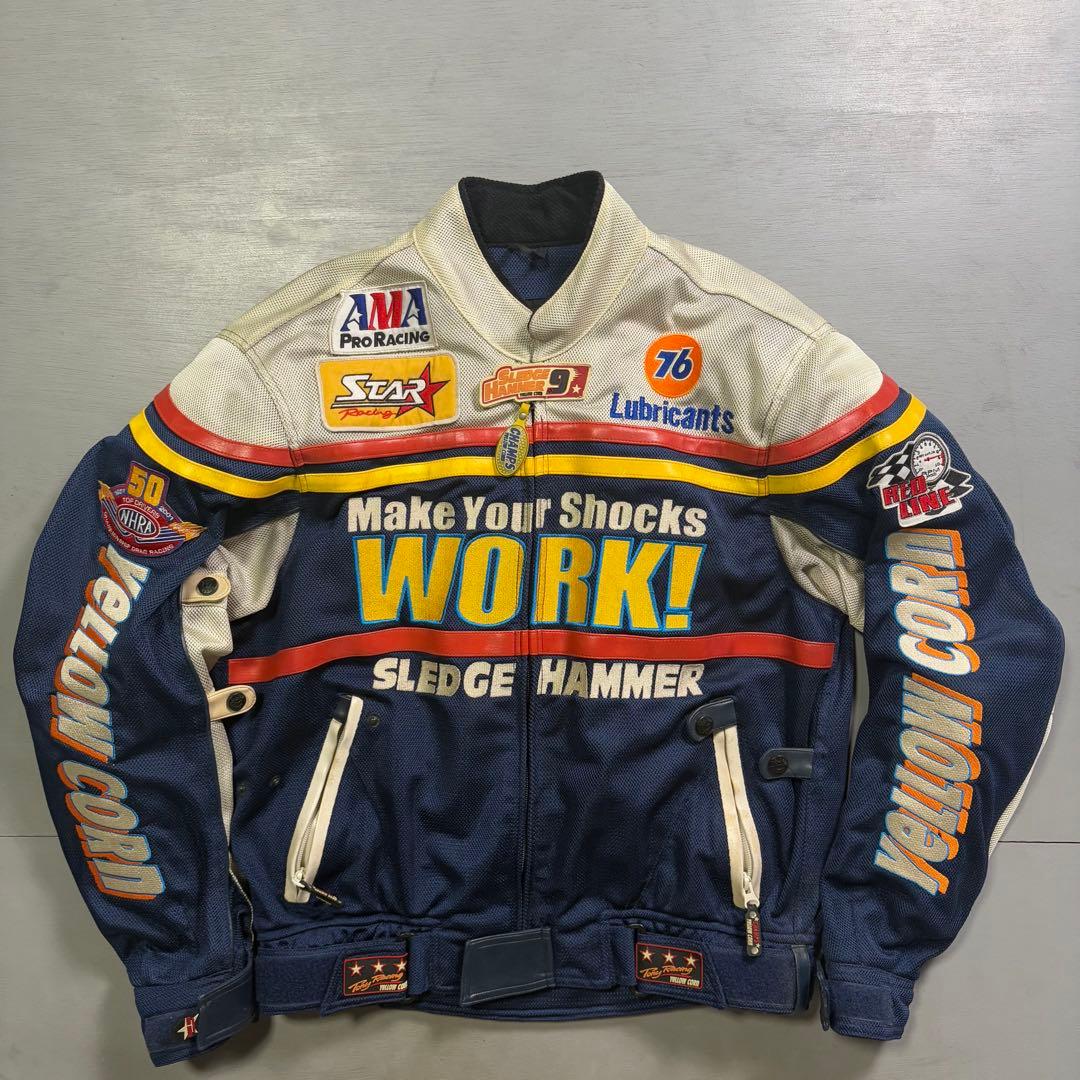 YELLOW CORN ライダースジャケット　メッシュ　スレッジハマー　XL