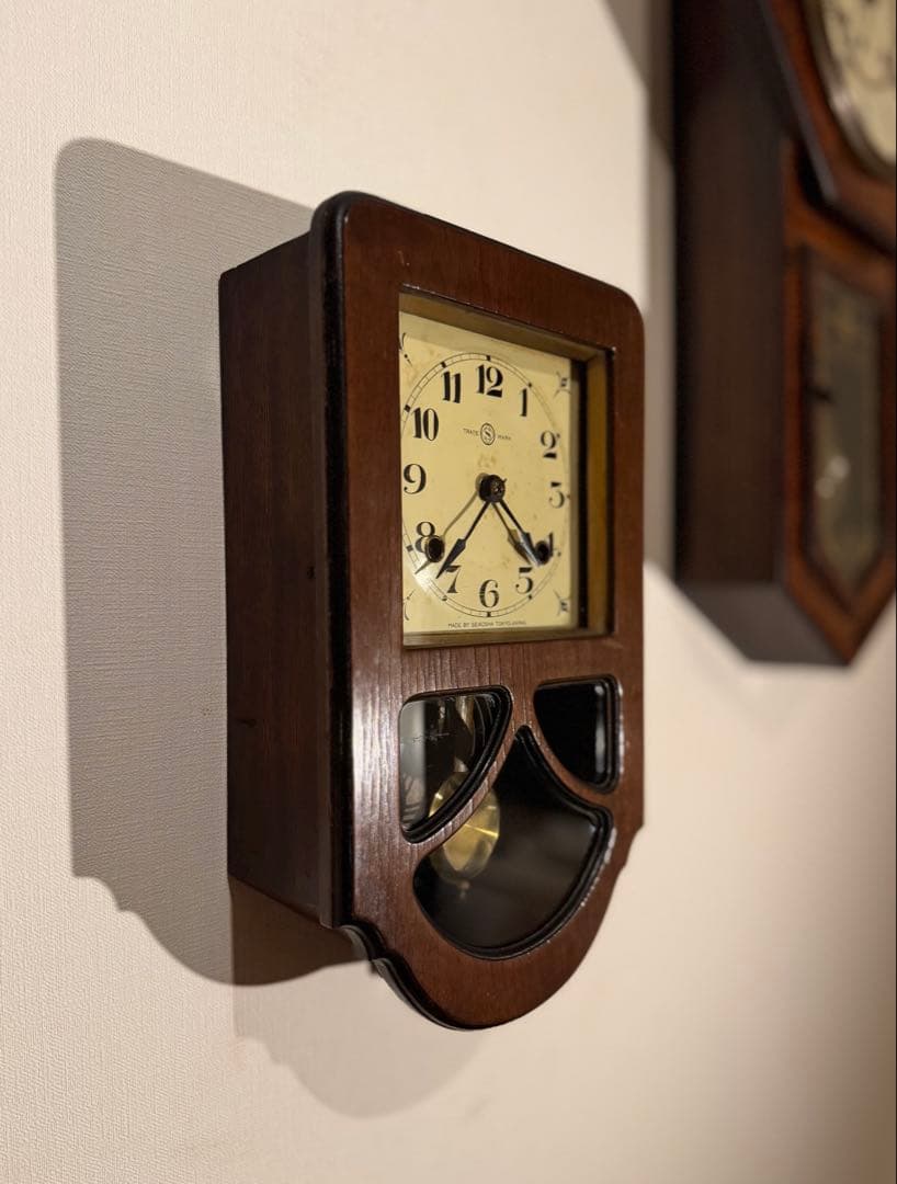 柱時計　完動品　美品　精工舎　スリゲル29號　昭和レトロ　ゼンマイ　ユンハンス