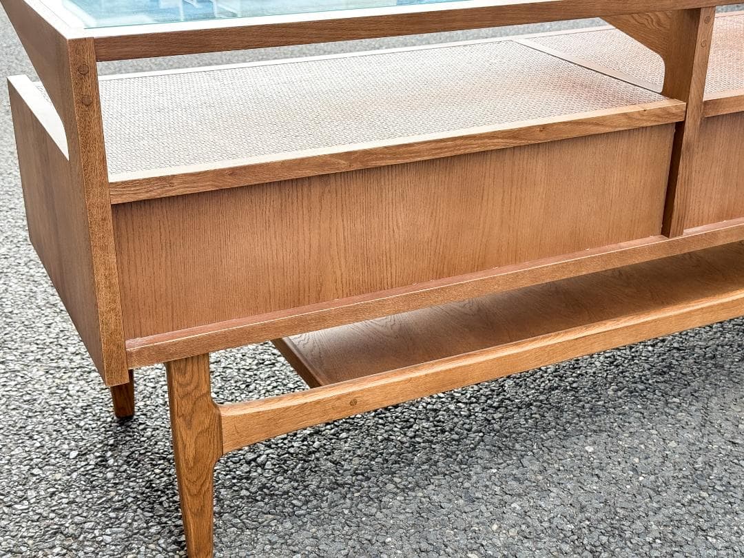 クラッシュゲート CANARIS TVボード 木製×ガラス天板 おしゃれ収納