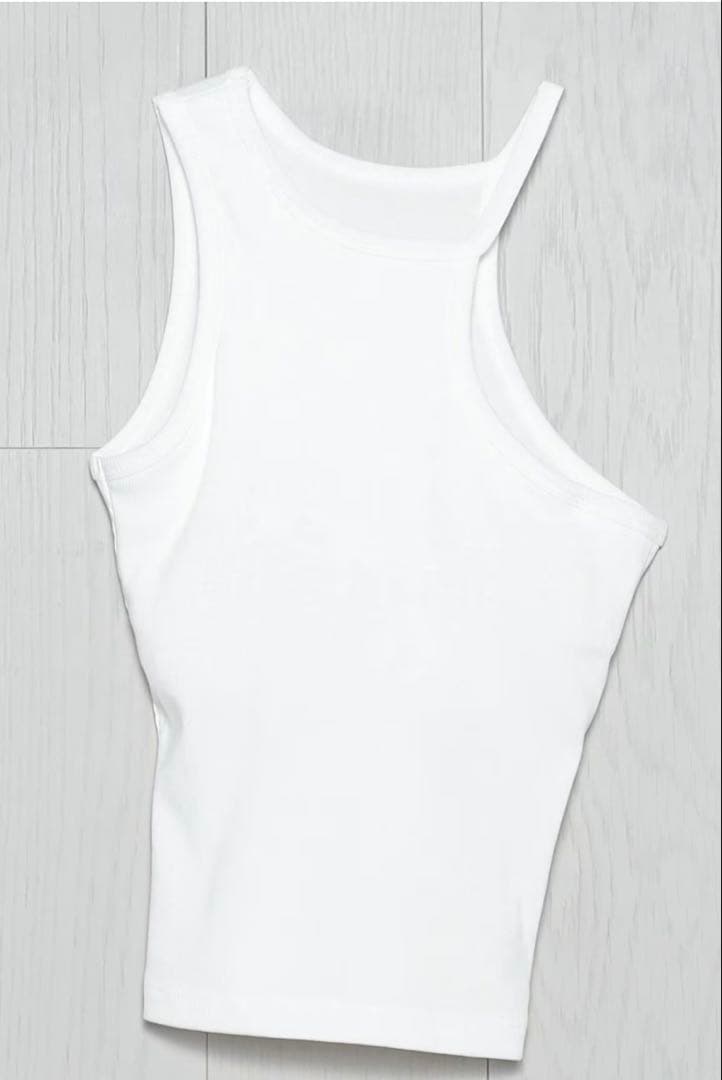 【新品】＜H BEAUTY&YOUTH＞コットンリブ アシンメトリータンクトップ