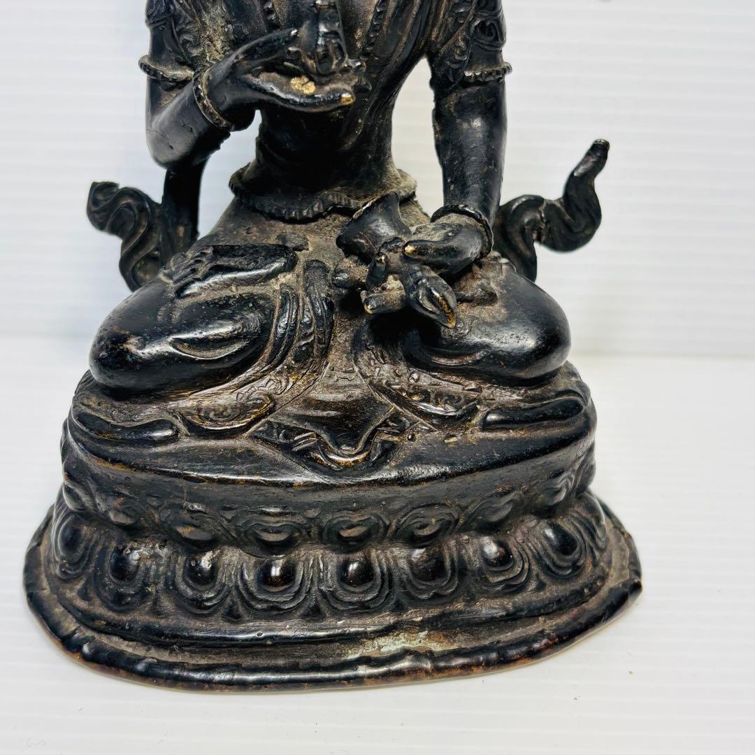 銅仏座像 チベット 仏教美術 仏像 佛 置物 銅製 骨董品 時代品 美術品