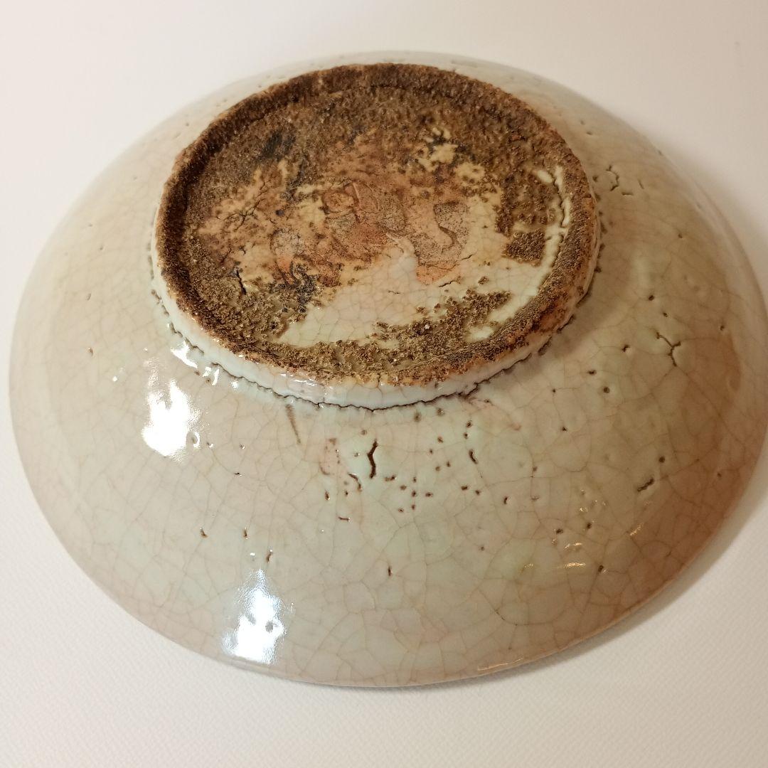 中国古美術品 古染付皿 双龍戯珠文