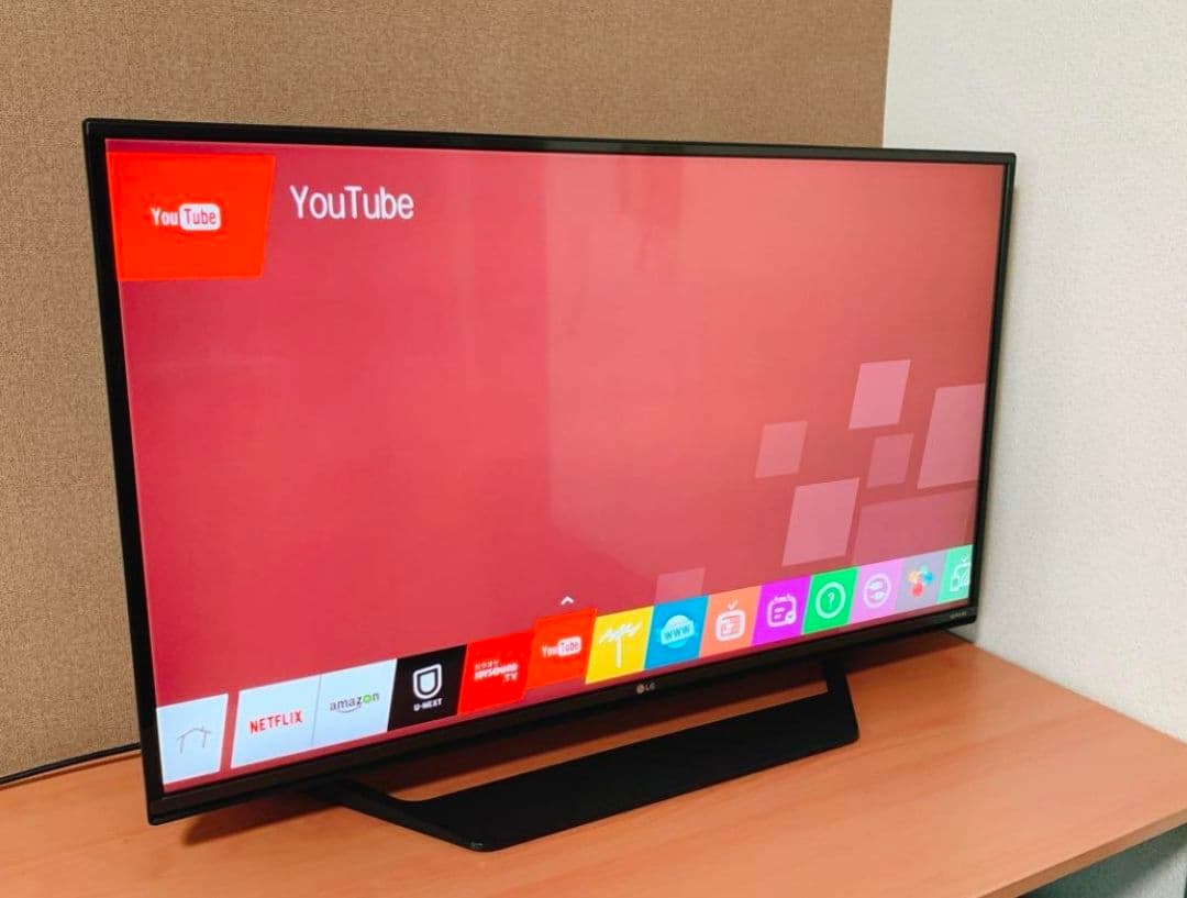 4k対応 LG スマートテレビ 43インチ 動画アプリ／地上波など 美品