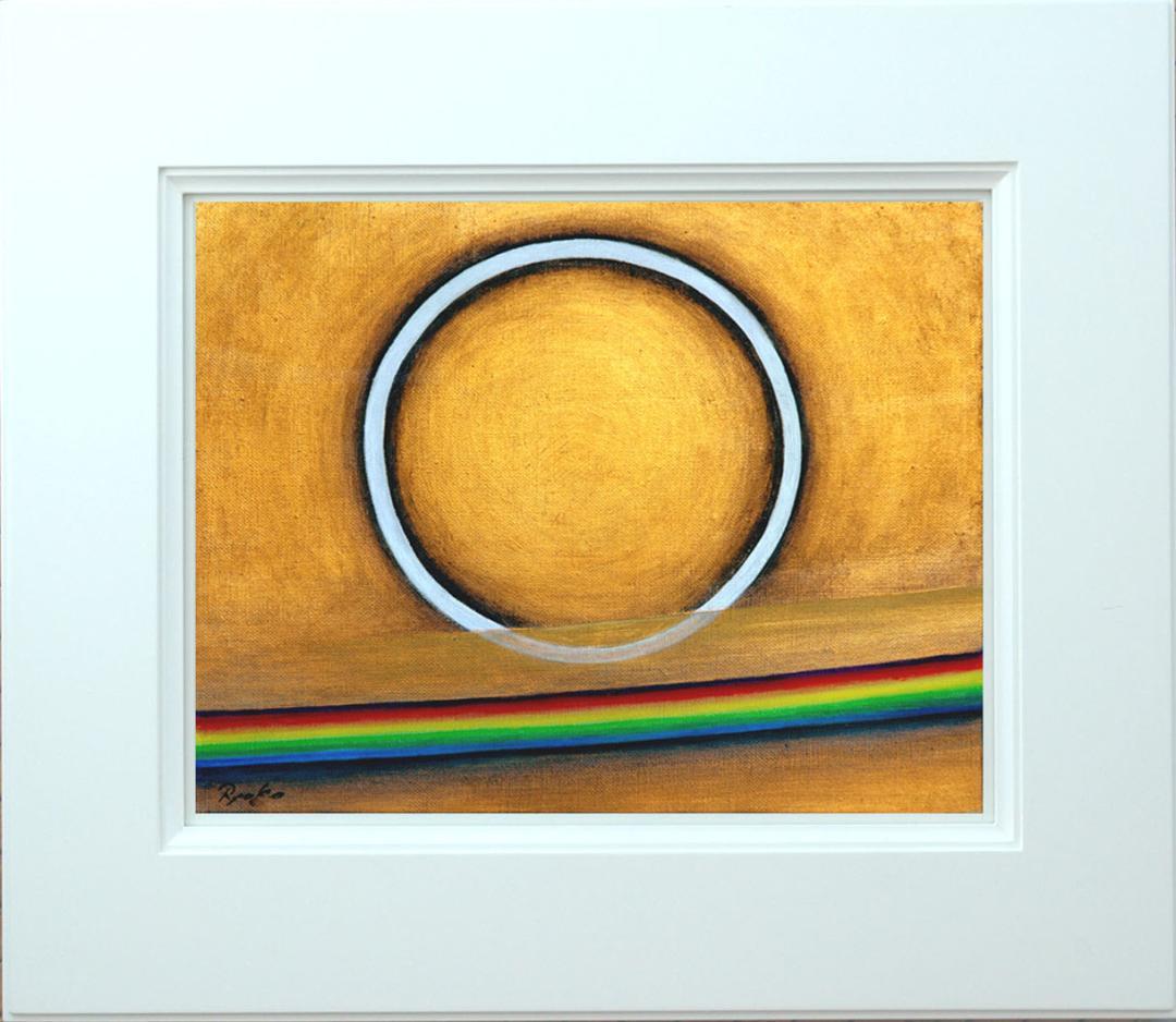 油絵 菅家令子 絵 絵画インテリア額付(銀) F3-G142023 風景祈り希望