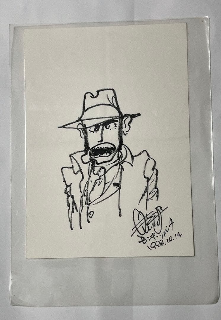 モンキーパンチ　直筆イラスト☀︎サイン　　　ルパン三世　峰不二子　銭形警部