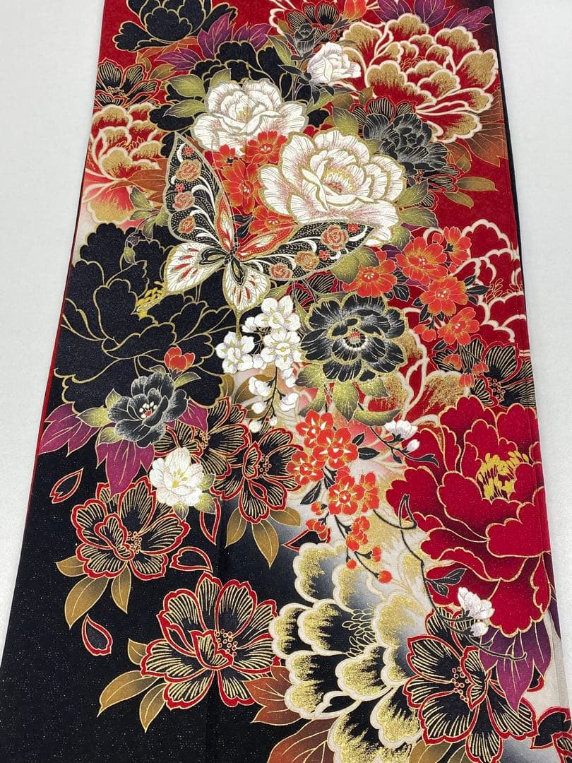 振袖 豪華 銀通し 金彩 グリッター箔 紋意匠 身丈170cm 撥水加工済