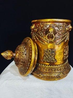 金銅経瓶「八宝瓶」仏教の八宝