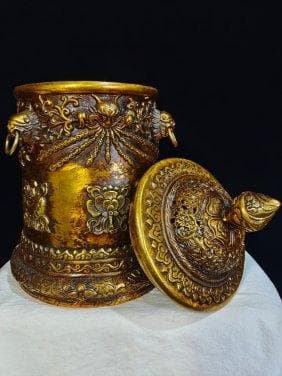 金銅経瓶「八宝瓶」仏教の八宝