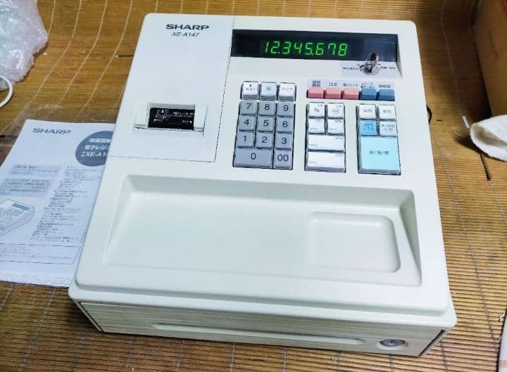 シャープレジスター　XE-A147　PC連携売上管理フル設定無料　922222