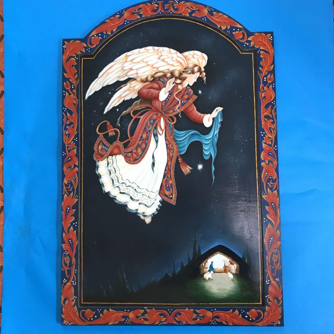 トールペイント作品　壁掛け絵画　アクリル