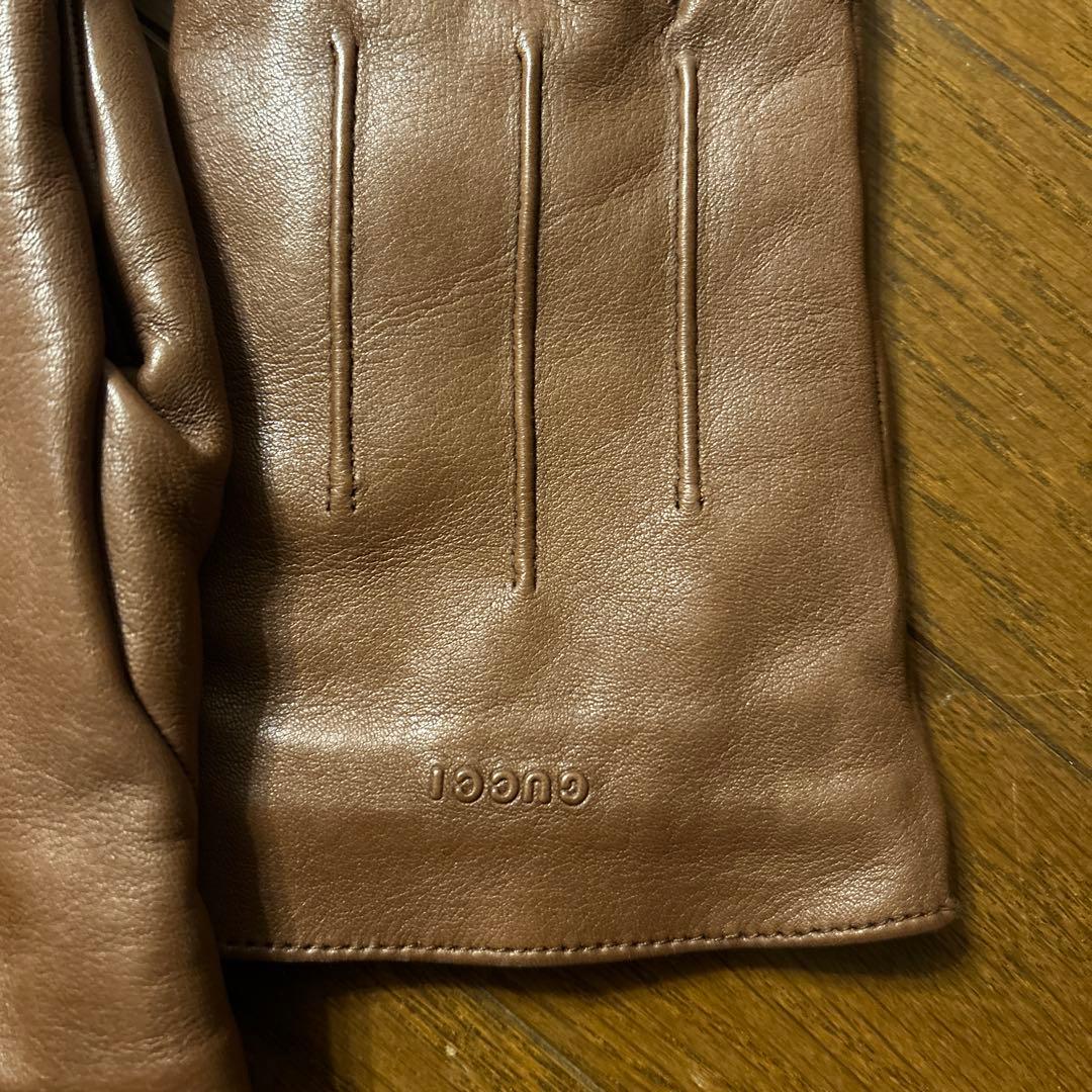 美品　GUCCI ブラウン レザー手袋