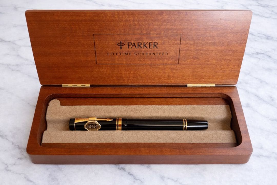 PARKER デュオフォールド 万年筆 18K 750 UK製 廃盤 木箱付