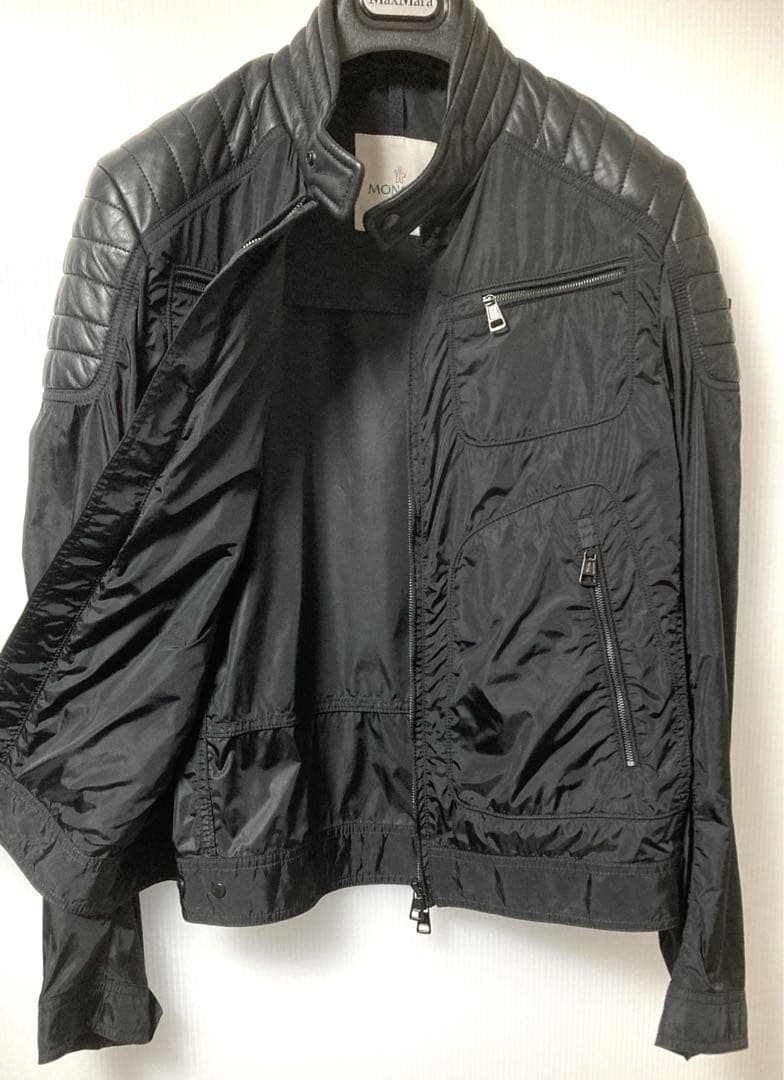 MONCLER レザー&ナイロン シングルライダース SALOMON