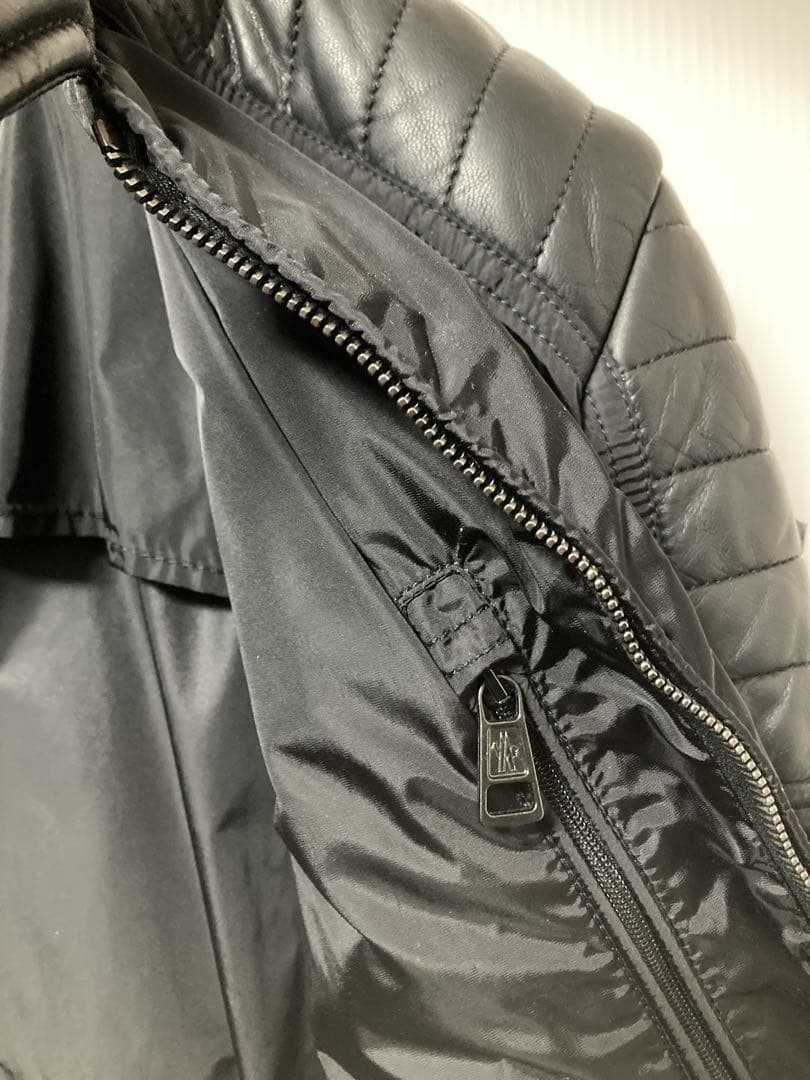 MONCLER レザー&ナイロン シングルライダース SALOMON