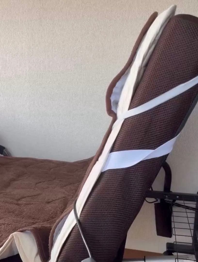 電動折りたたみ式ベッド セミシングル ブラウン