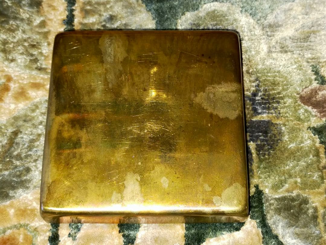 ♥値下げ！真鍮製　墨箱　在銘　書道具　墨　筆　硯　骨董　古玩