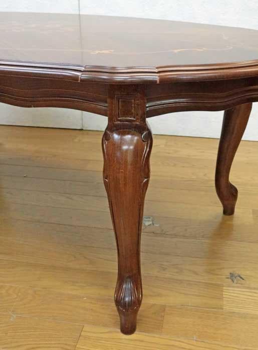 管01 イタリア リビングテーブル 117cm 象嵌 ヨーロピアン クラシック