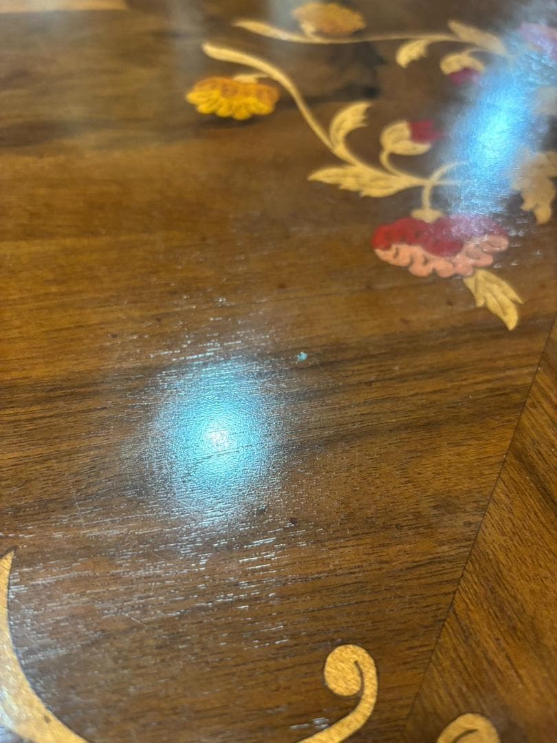 管01 イタリア リビングテーブル 117cm 象嵌 ヨーロピアン クラシック