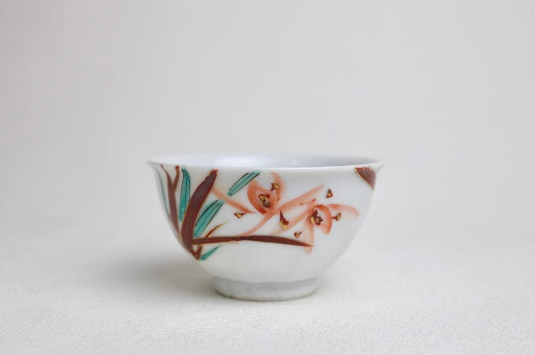 清水 六兵衛？ 面取　蘭絵　急須 煎茶道具