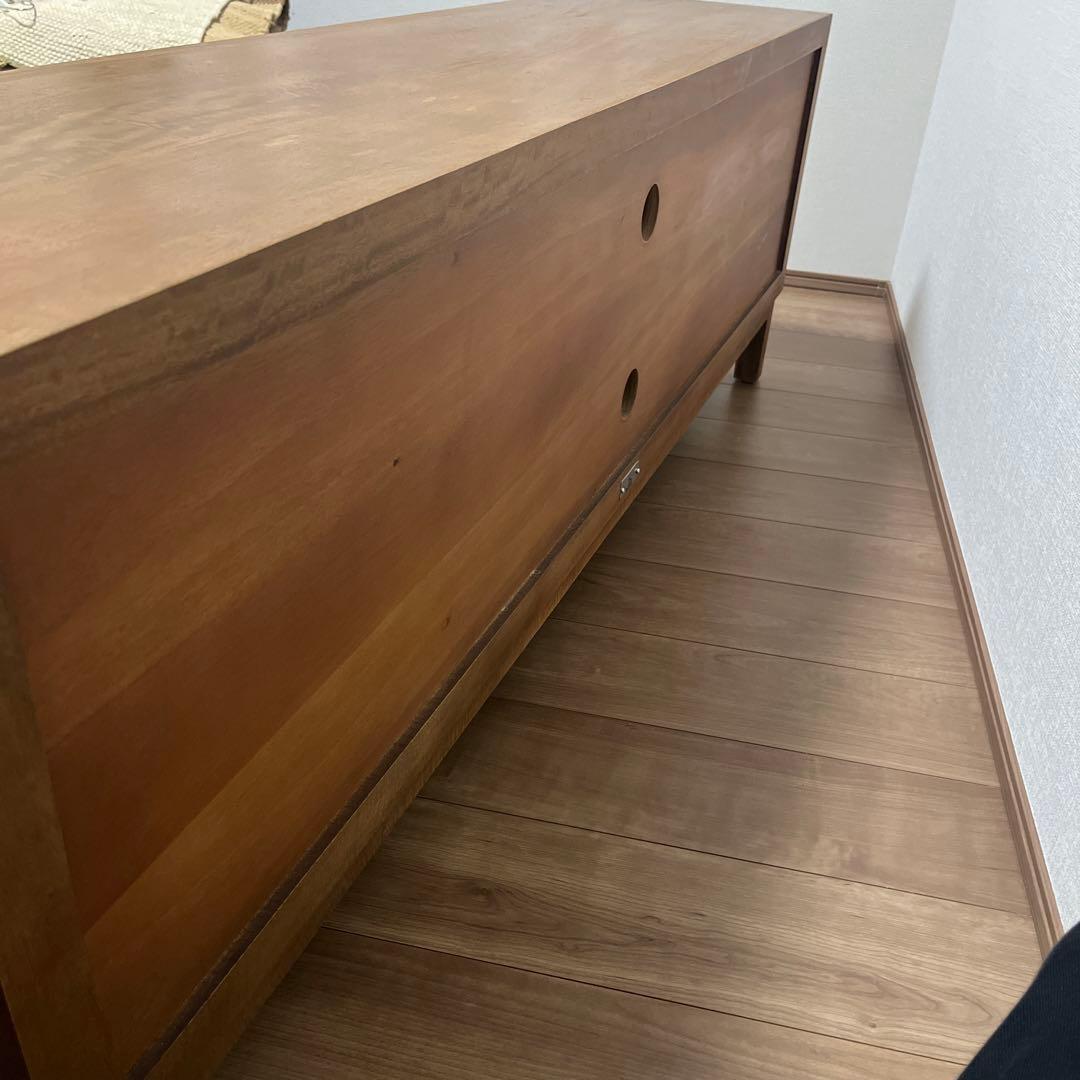 カユスタイル　木製ラタン扉付きテレビボード