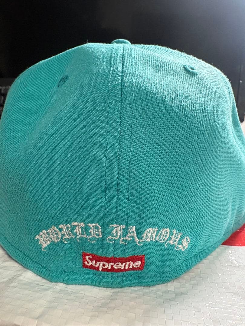 Supreme Sロゴキャップ ターコイズ