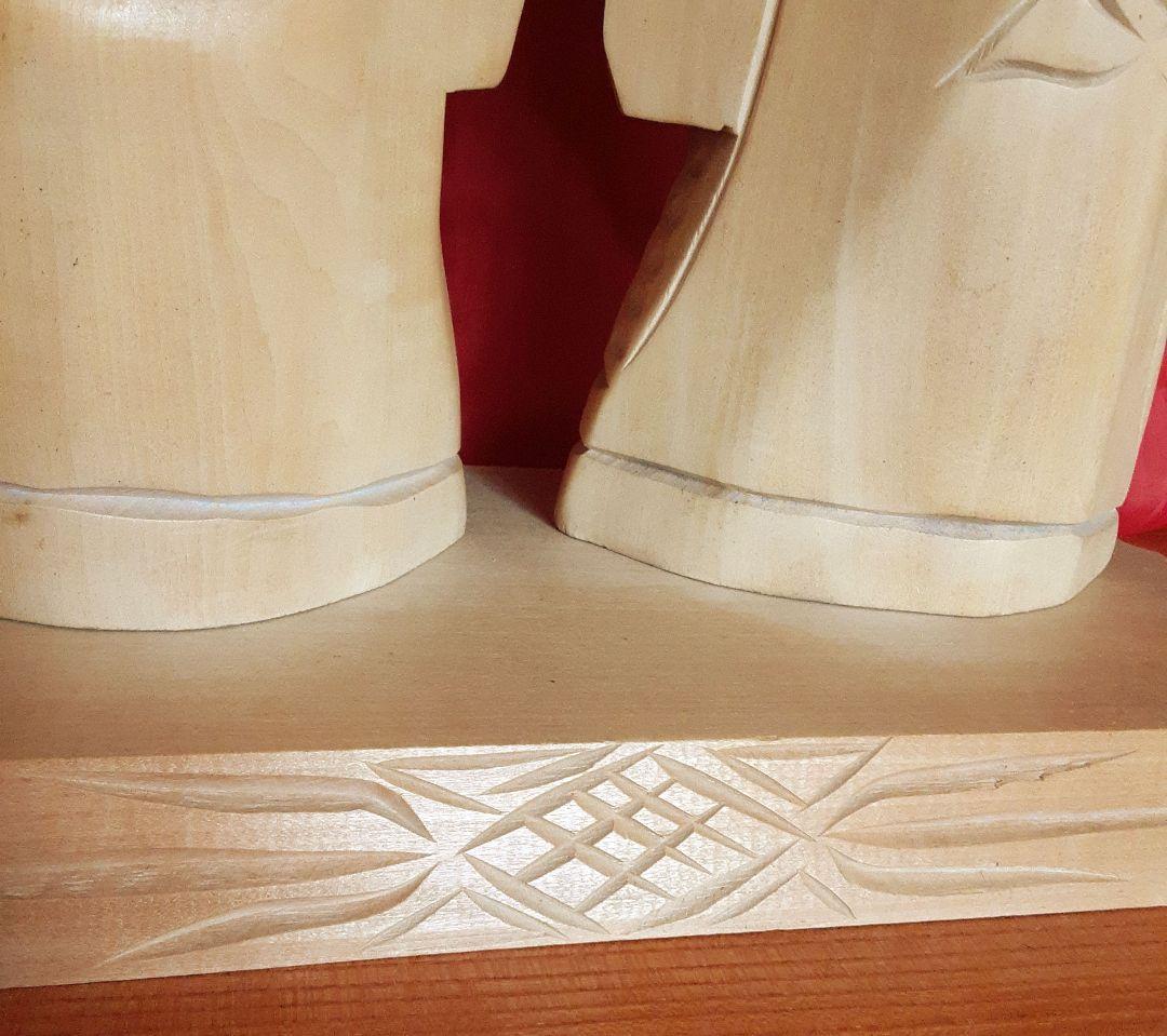 アイヌ　木彫り　夫婦人形