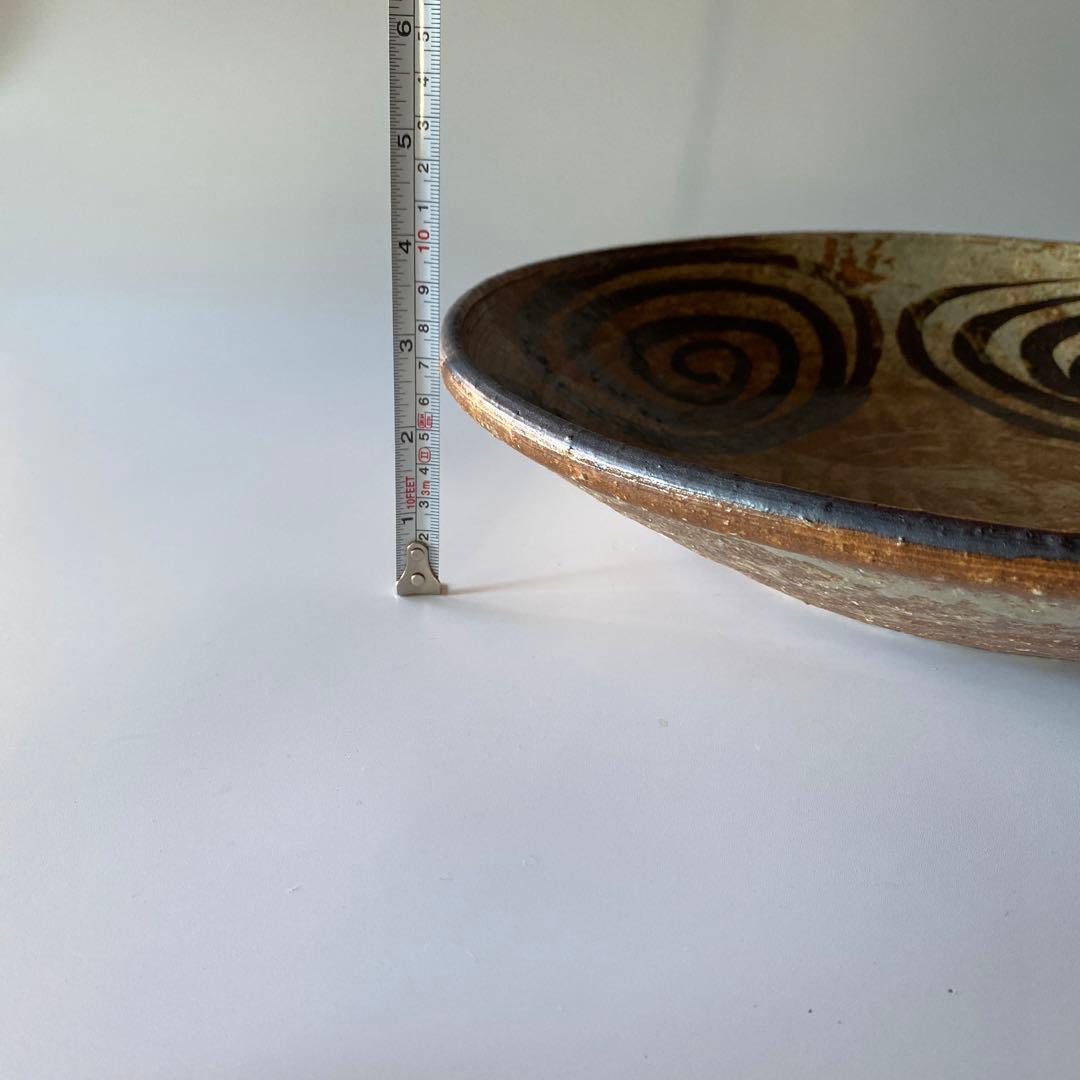 森岡嘉祥 共箱つき 馬の眼皿 大皿 京焼茶陶大家