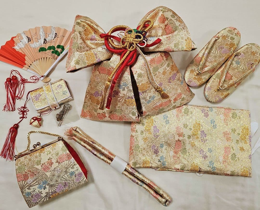 七五三　帯　草履　バッグ　はこせこセット　美品