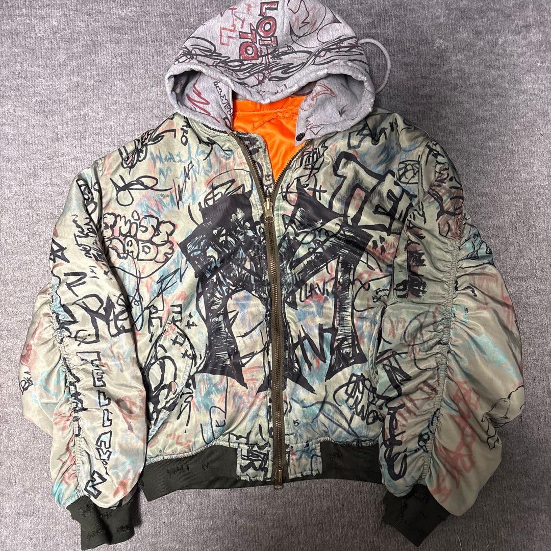 ジャケット・アウター mowalola graffiti bomber jacket